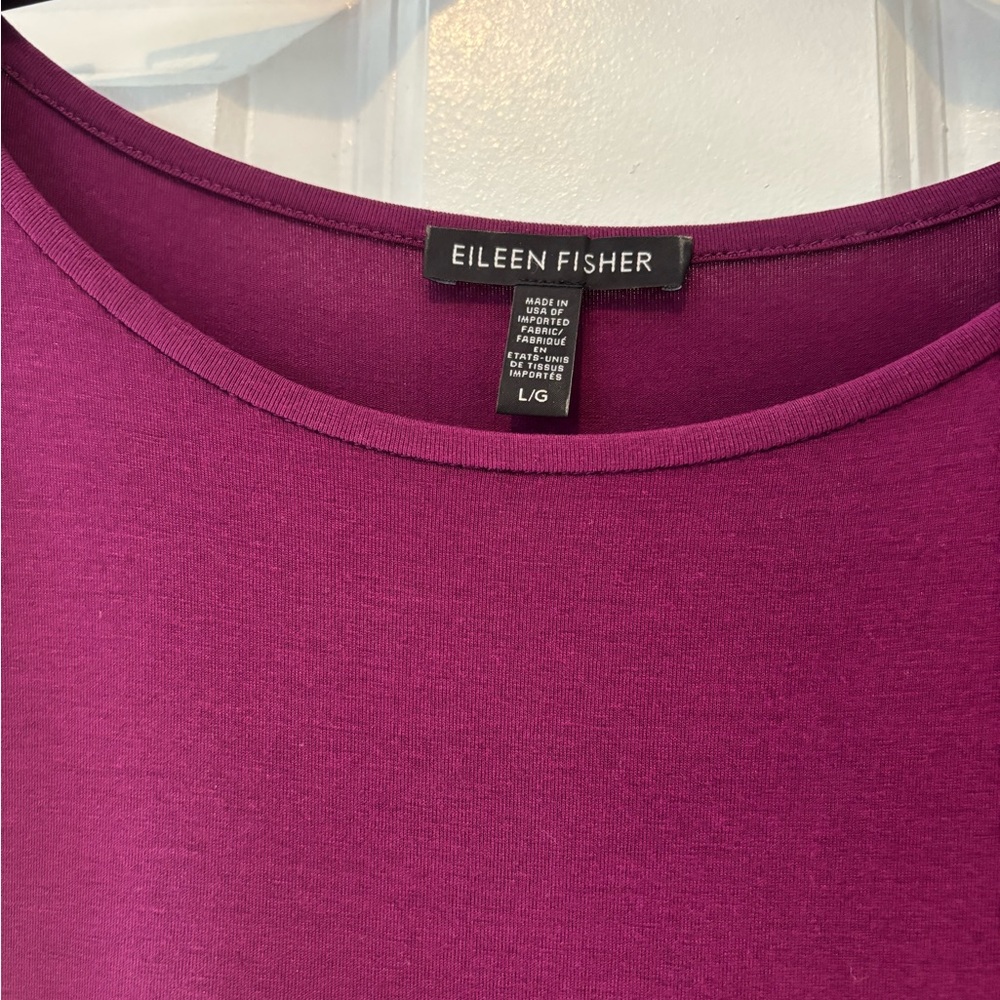 Purple Drapey Jersey Dress- Eileen Fisher L - Picture 2 of 2